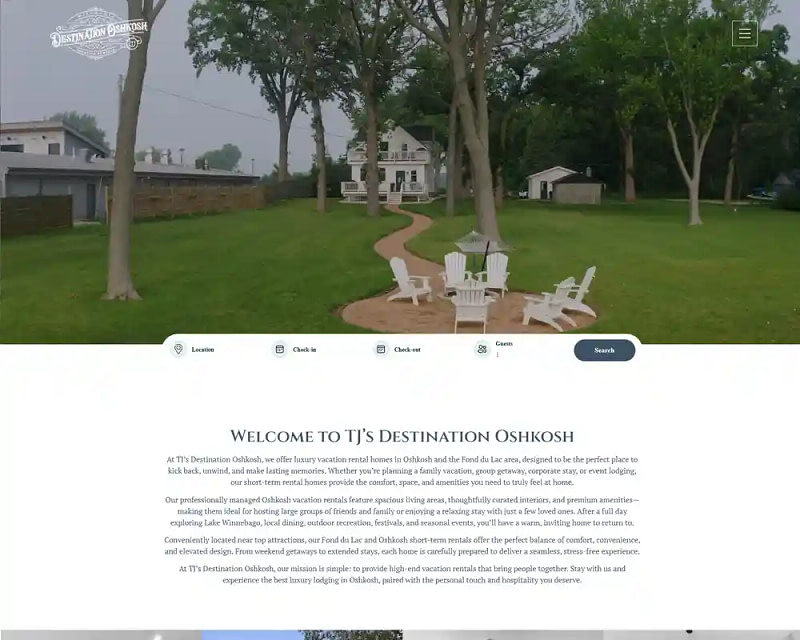 TJs Destination Oshkosh Website